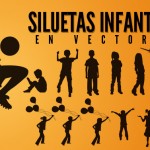 siluetas de niños vectoriales