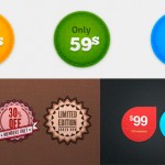 etiquetas de precios en PSD